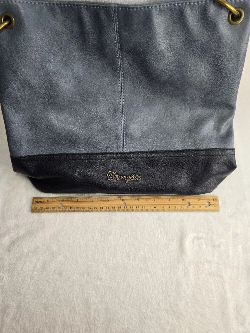 Wrangler Montana West Two Tone Hobo Bag Blue Denim And Navy